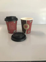 goblet en carton avec couvercle (café noir) 100pcs