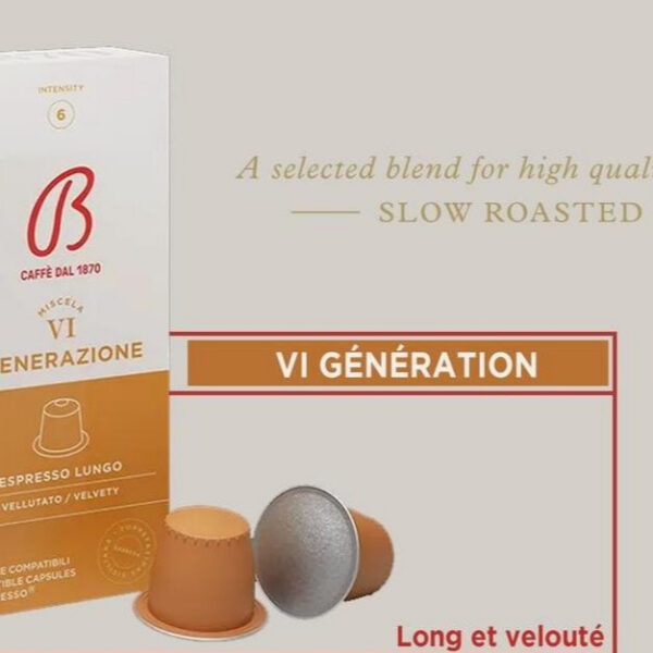 Café BARBERA ESPRESSO LUNGO (intensité 6)* 10 capsules