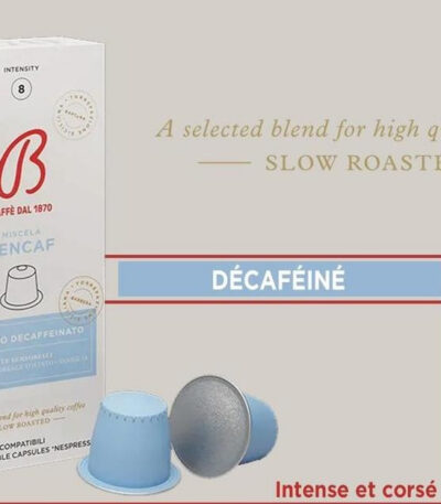Café BARBERA ESPRESSO DECAFFEINATO (intensité 8)* 10 capsules