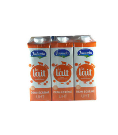 Jaouda UHT Demi Ecreme pack 6X0.5L .
